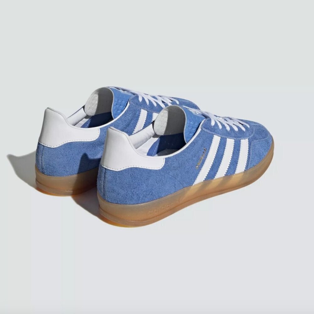 Adidas Women's Gazelle Indoor Sneakers Original Shoes Blue Fusion Gum HQ8717 - Picture 9 of 16
